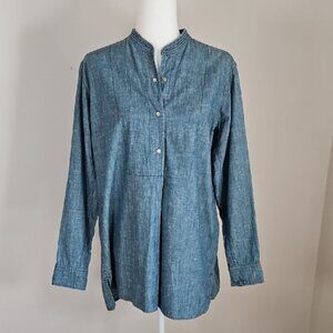 Isabel Marant Etoile Tunic Blouse Denim Half Snap Sleeves FR36 US SM Designer